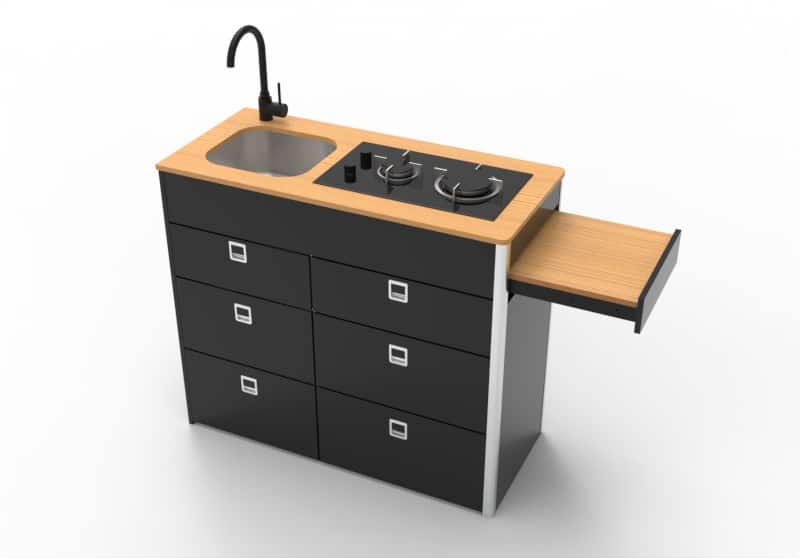 V5.2 – LARGE VANS Side door kitchen pod (ALL DRAWERS