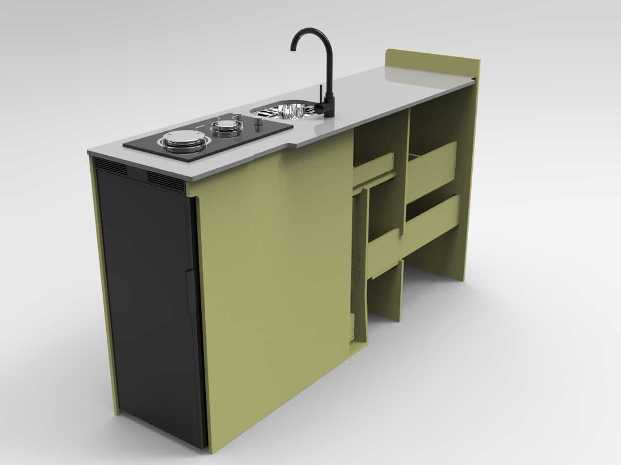 EVO V8 XL + OVEN – LARGE VANS Side door kitchen pod Extended - Image 4