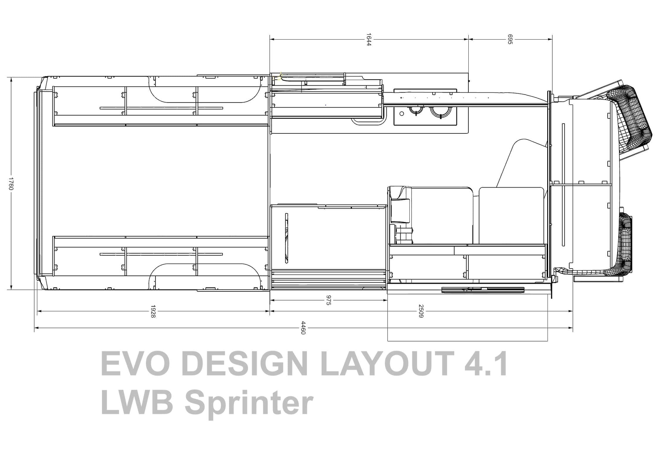 Design 4.1 Plan View - Sprinter LWB & Product List