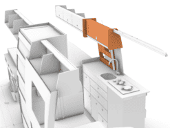 Alternative view of Locker R + Spice Rack (optional) Sprinter LWB (D4.1) Over sink