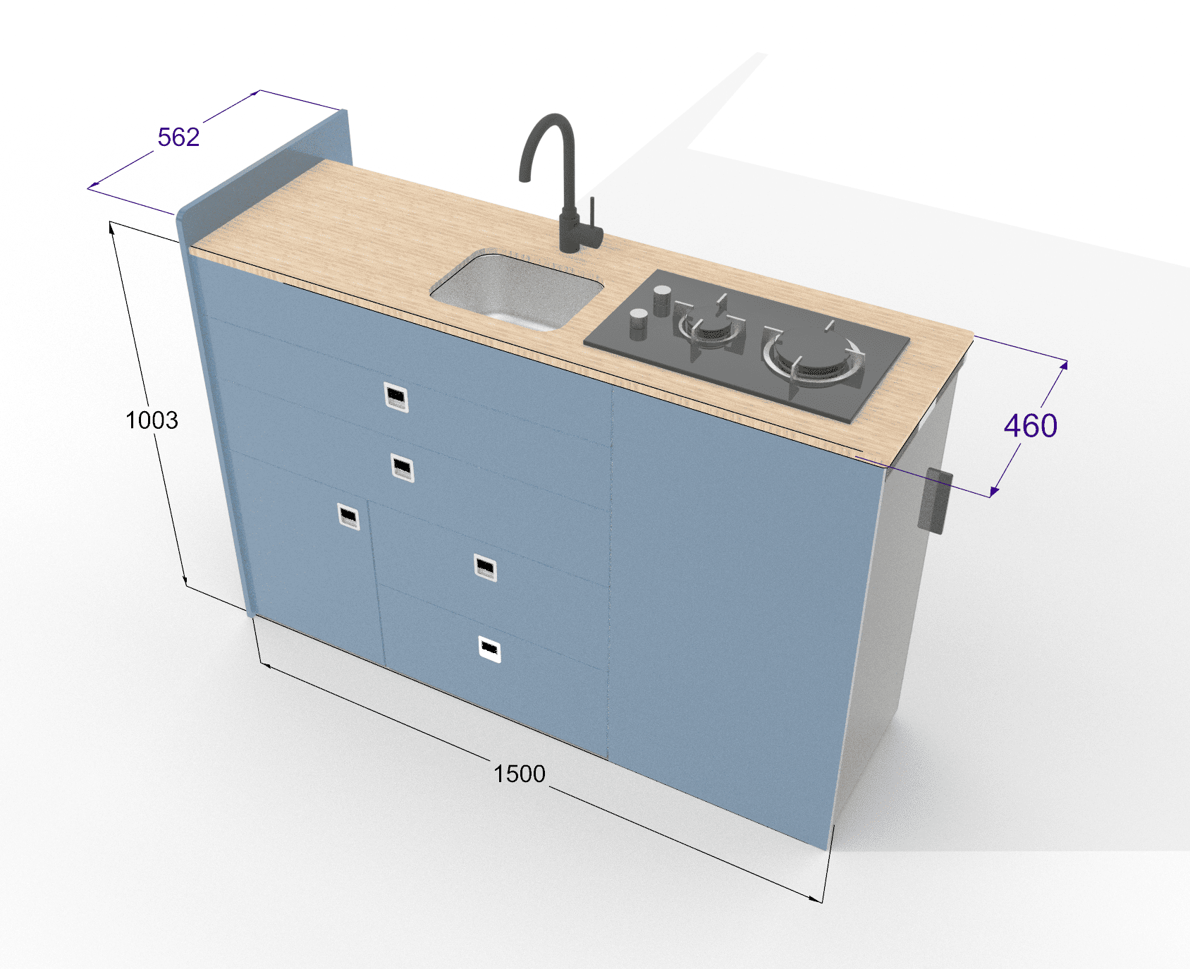 EVO V8 – 1500 ( D3.1 ) LARGE VANS Side door kitchen pod