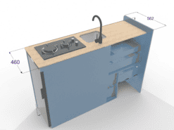 Alternative view of EVO V8  – 1500 ( D3.1 ) LARGE VANS Side door kitchen pod