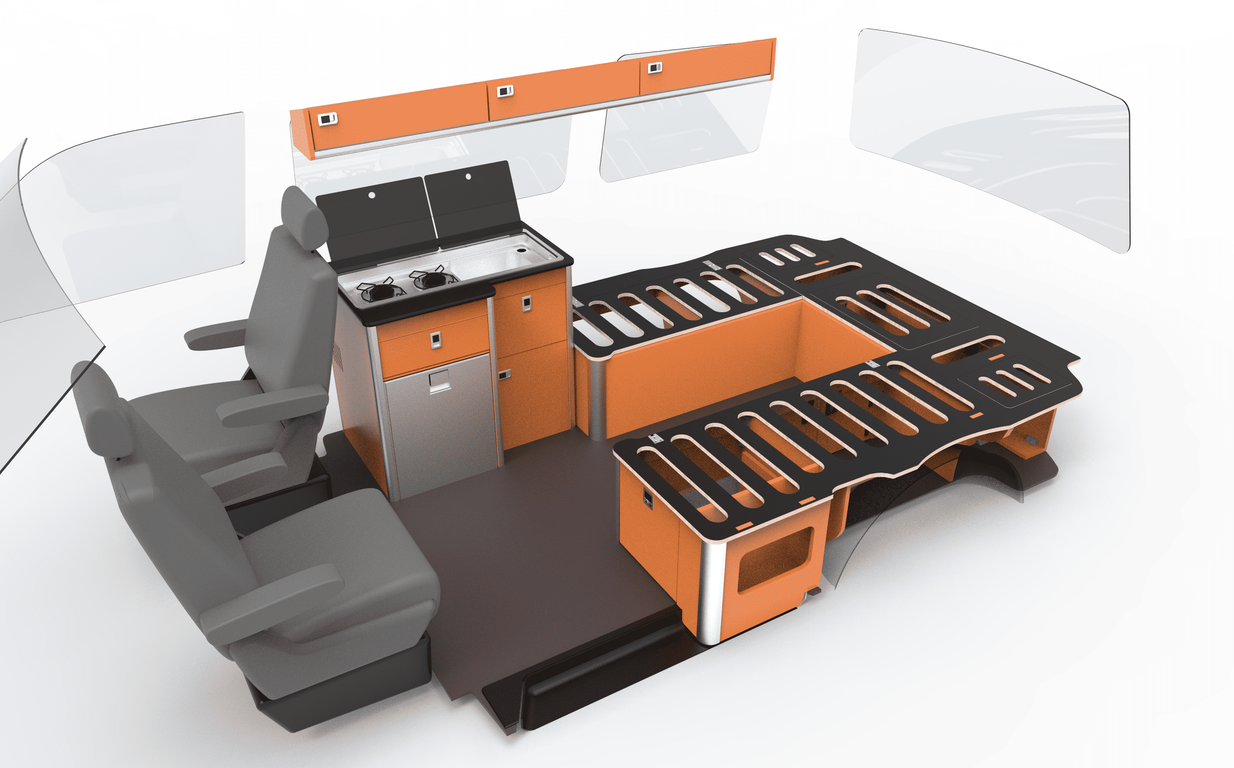 EVO U-SHAPE BED SYSTEM (FOLDING) FOR T5/T6 SWB
