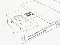 Alternative view of REAR POD 1 - with 1 drawer