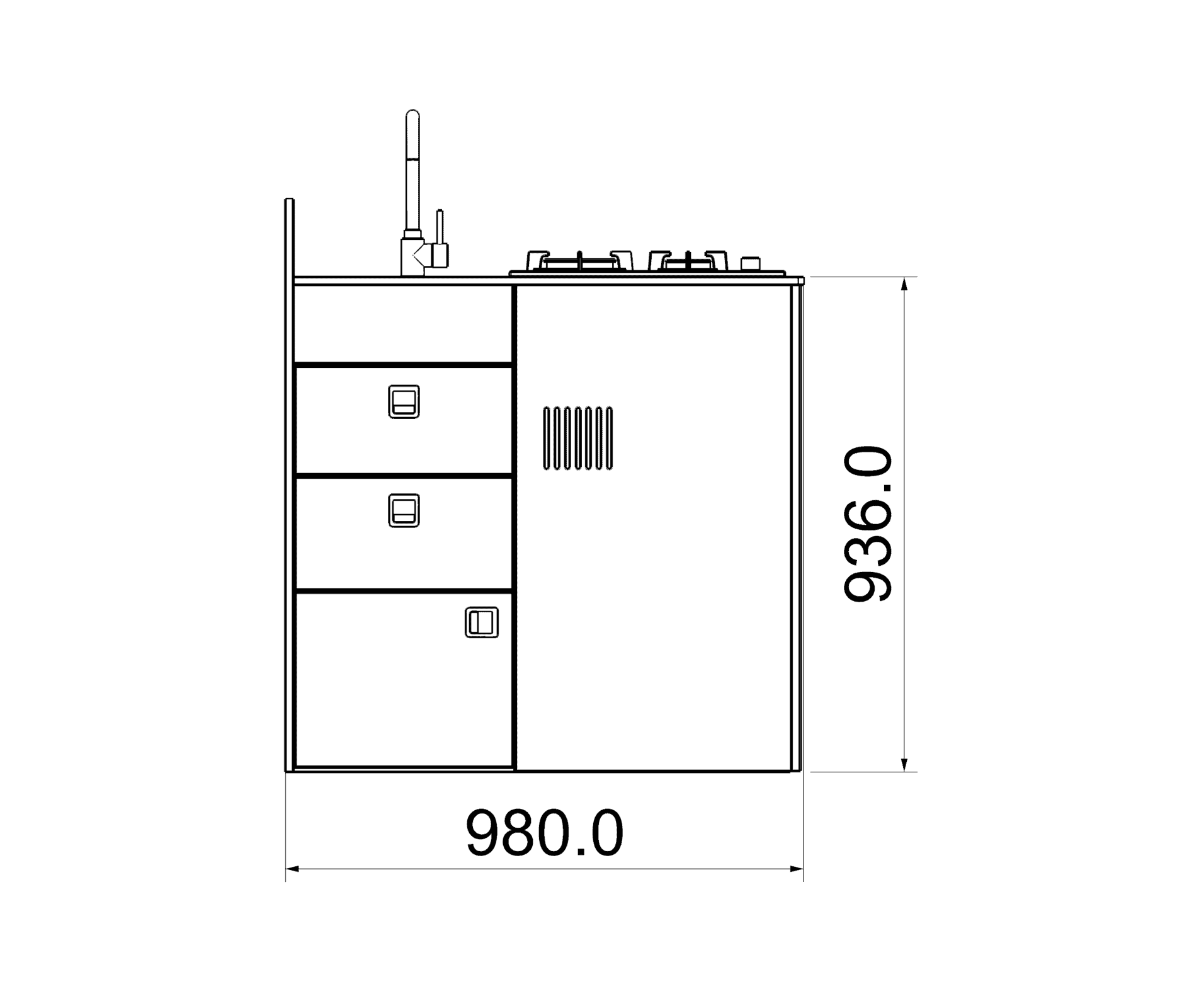EVO V11.2 LARGE VANS Side door kitchen pod - Image 9