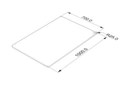 1000 x 700mm Table top with 4 m T edge trim