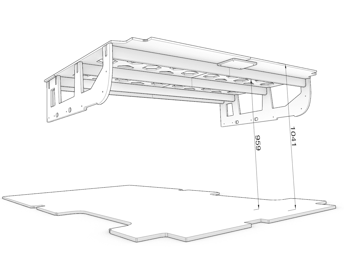 REAR BED PLATFORM FORD TRANSIT MK8 L3 - Black Heksa - Image 5