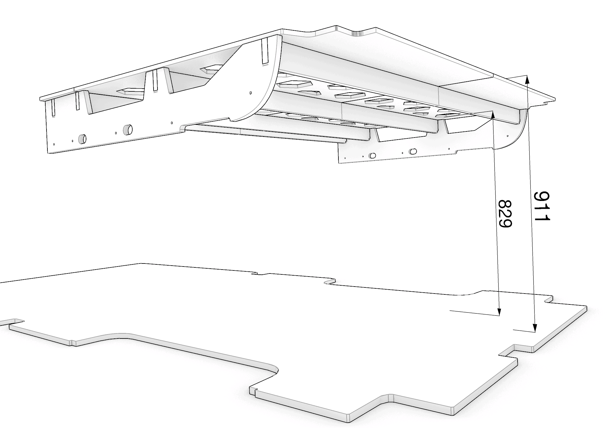 REAR BED PLATFORM FORD TRANSIT MK8 L3 - Black Heksa SALE - Image 9