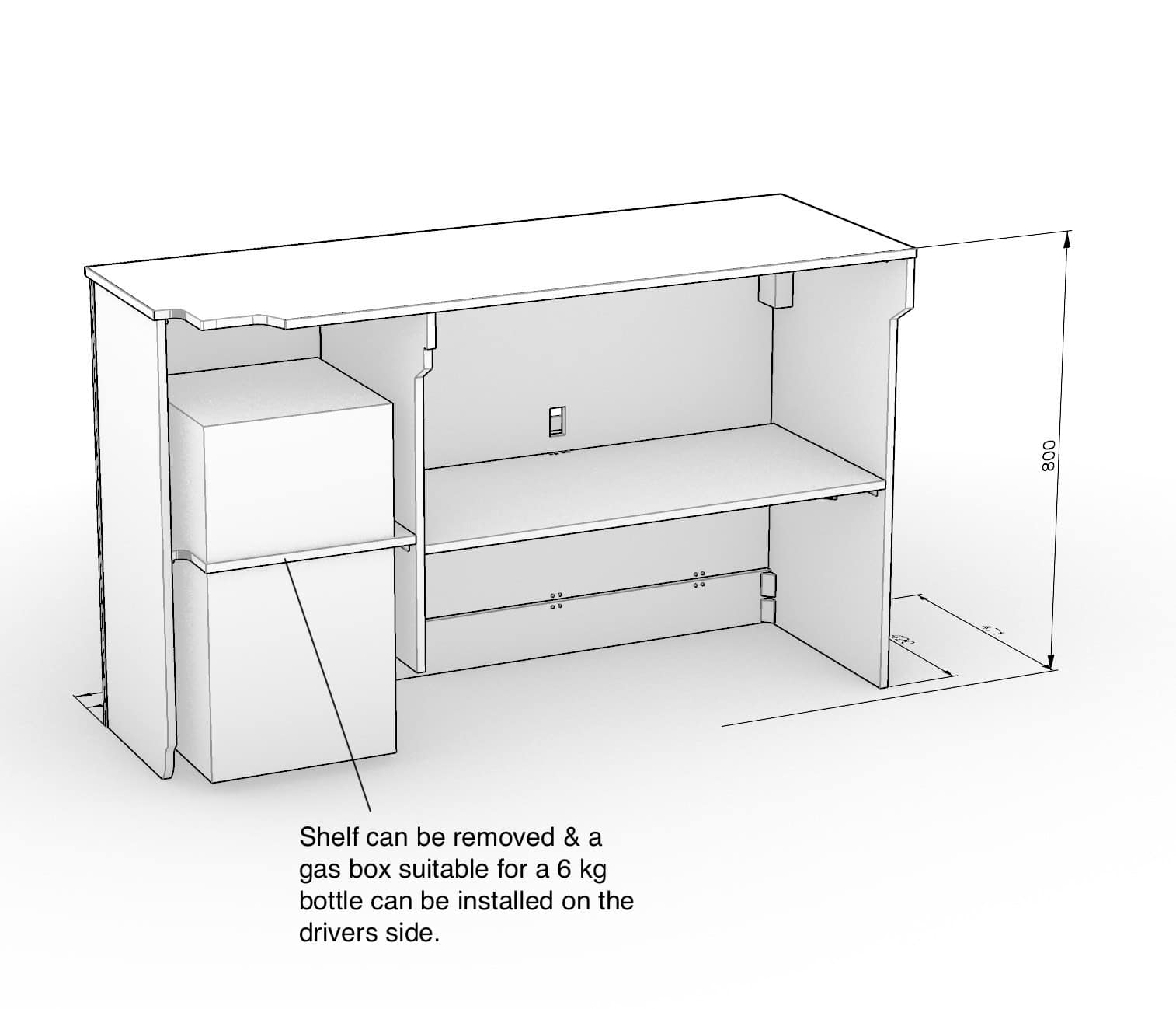 Under platform bed storage ( K ) FORD TRANSIT MK8 L3 FWD - Image 4