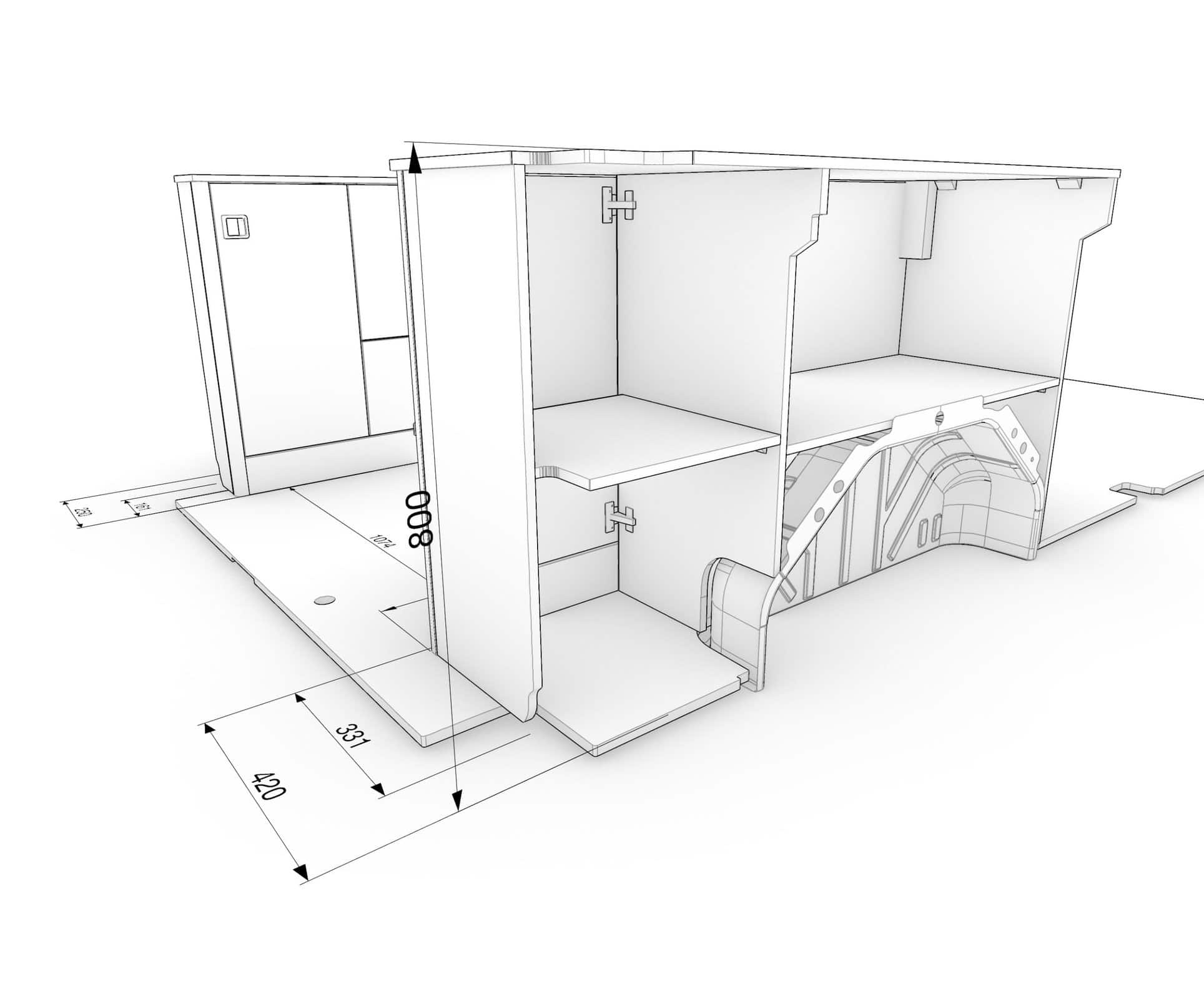 Under platform bed storage ( K ) FORD TRANSIT MK8 L3 FWD - Image 5
