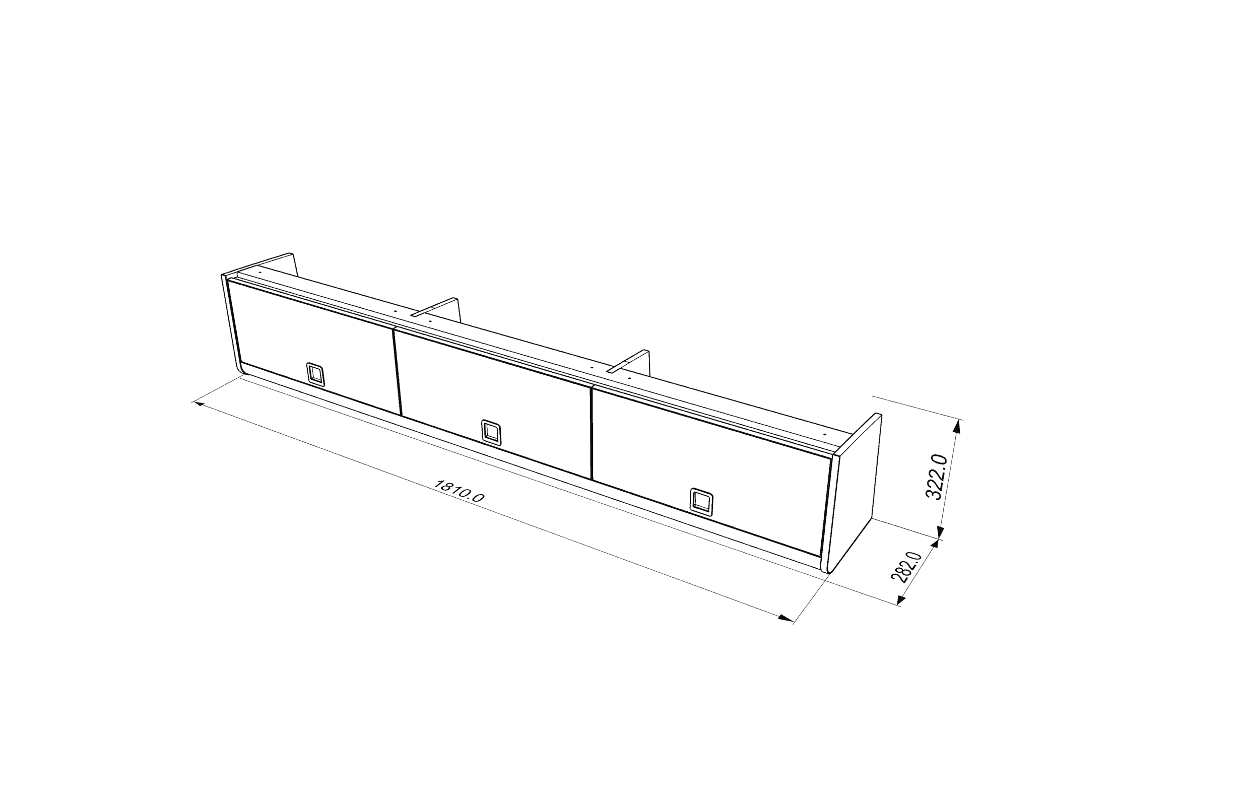Locker F3 (Over Bed + Kitchen) - 1810mm | FORD Transit L3 H3 - Image 7