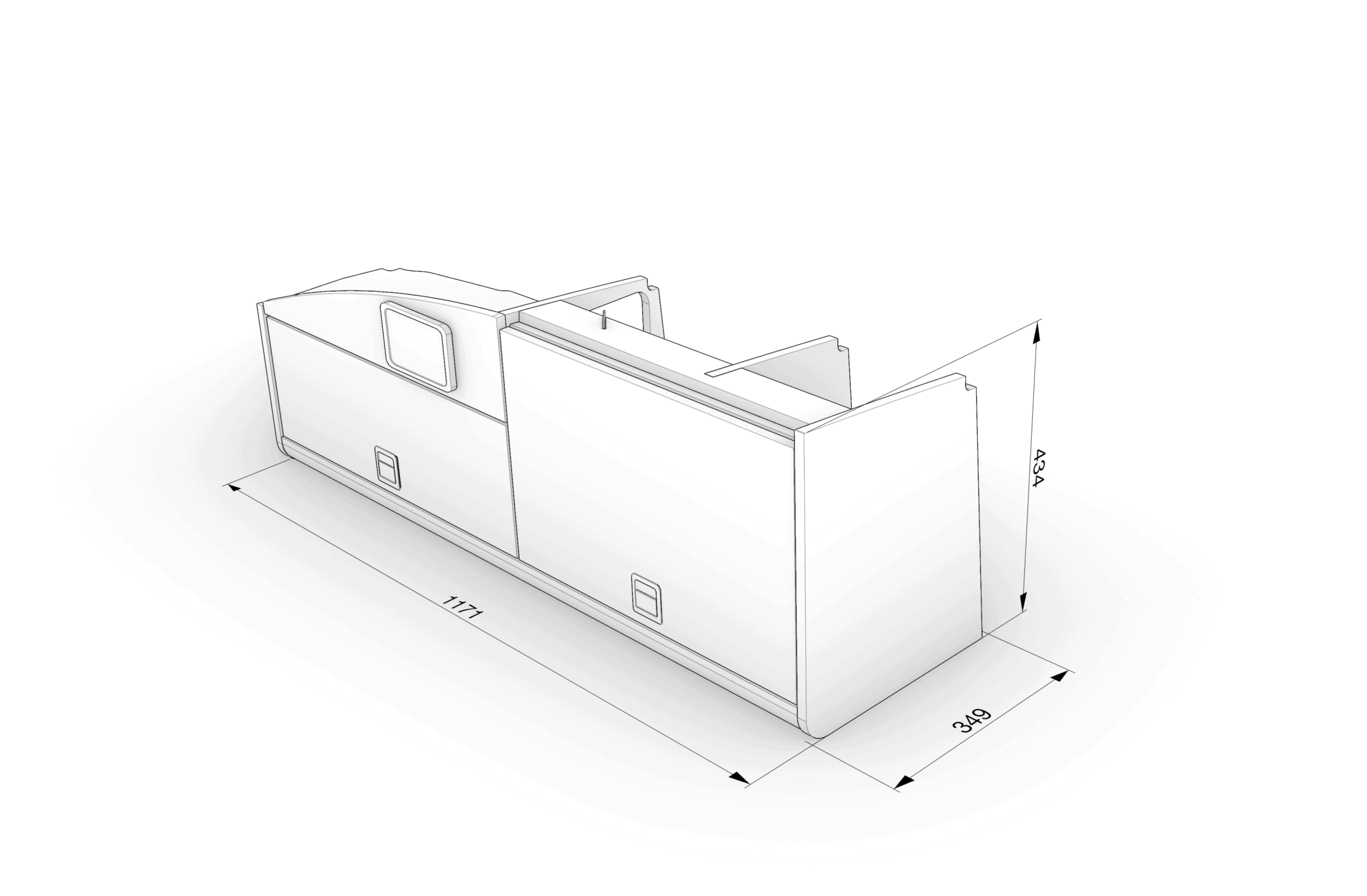 Locker F2 (Over Dining Area) - 1171mm | FORD Transit L3 H3 - Image 7