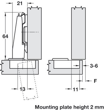 Unsprung OVERLAY HINGE