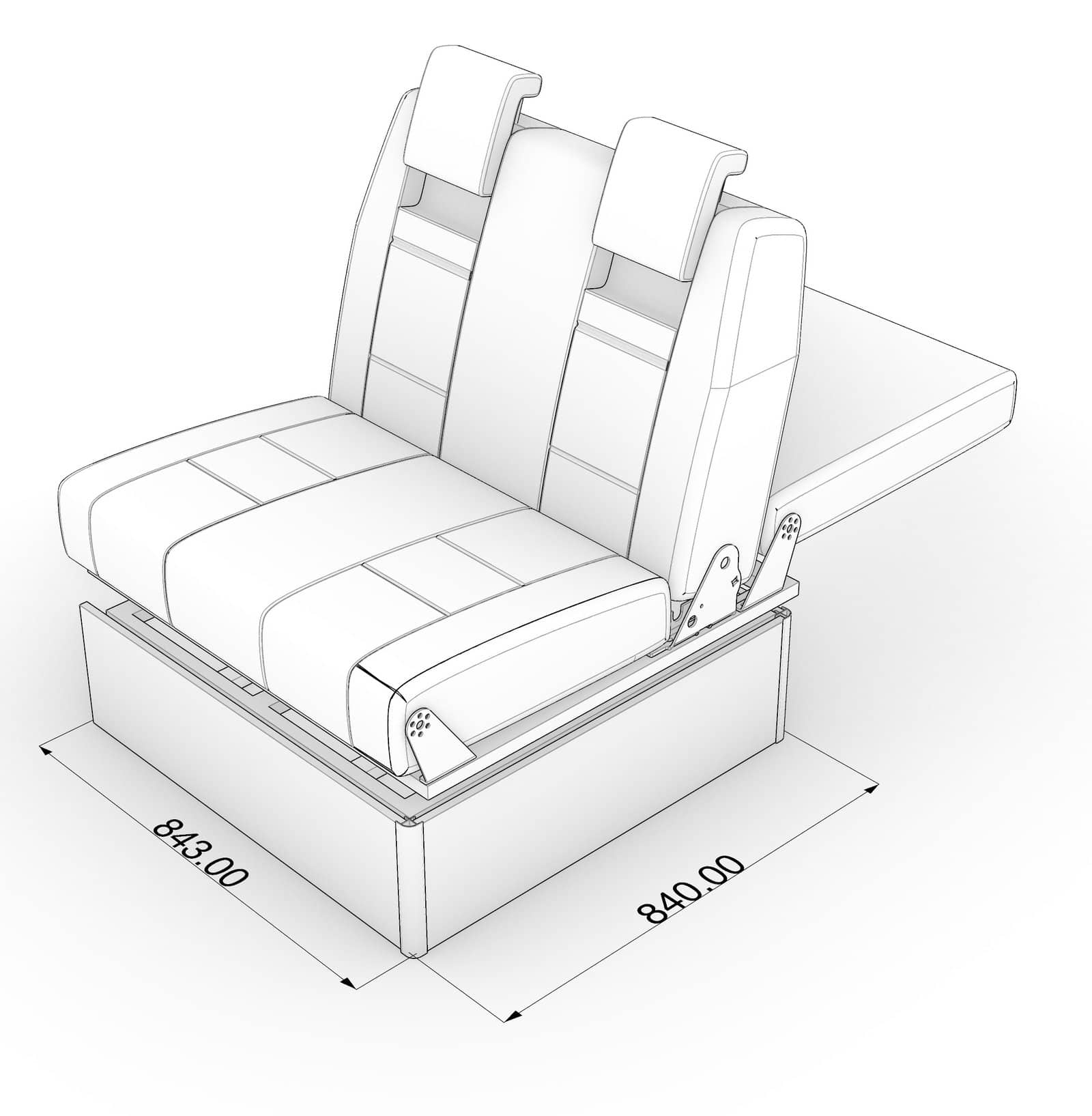 Seat box cover RIB 86cm seat bed - Image 2
