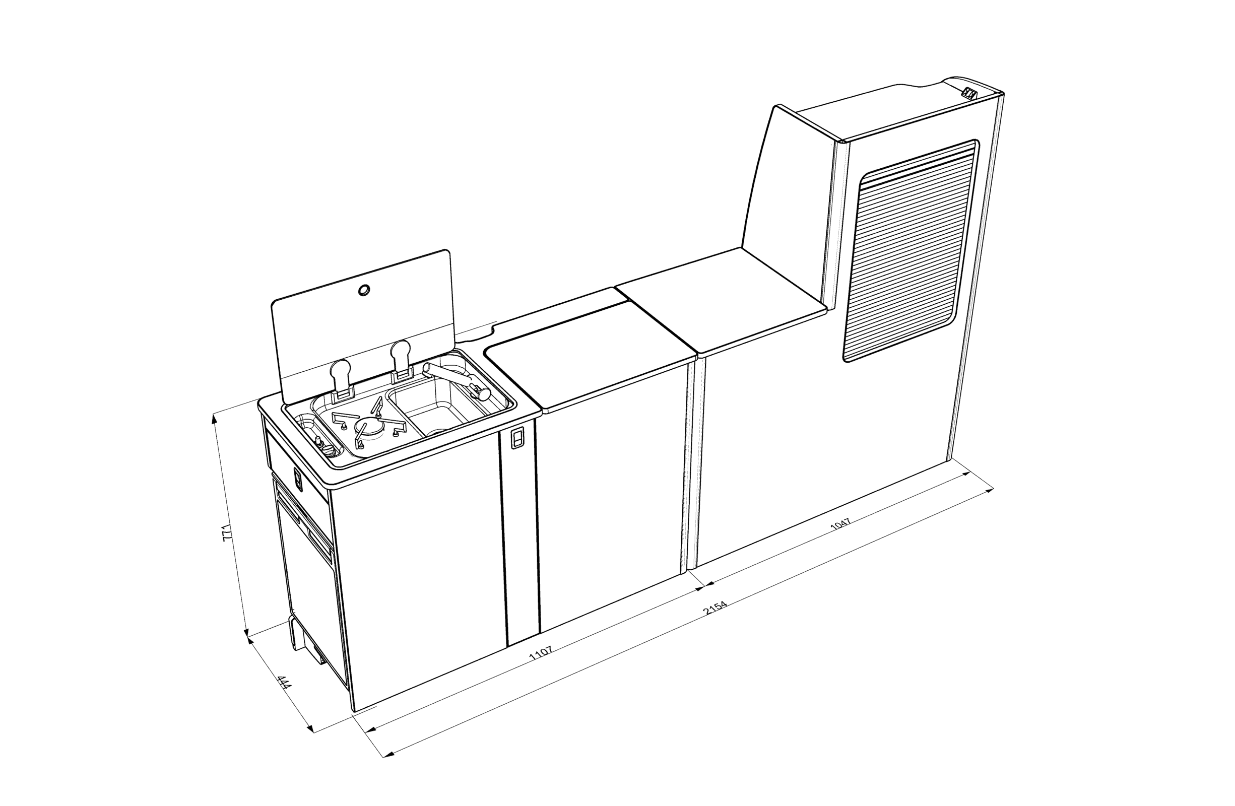 EVO Twin Slider Kitchen With .6 Half Wardrobe LWB - Image 4