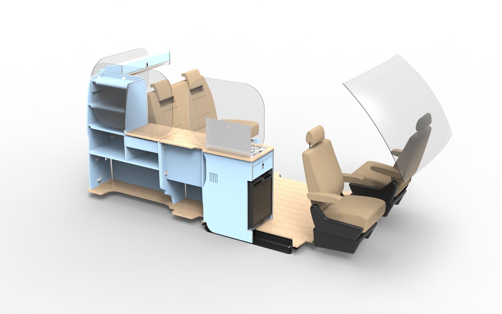 EVO Twin Slider Kitchen With .6 Half Wardrobe LWB - Image 3