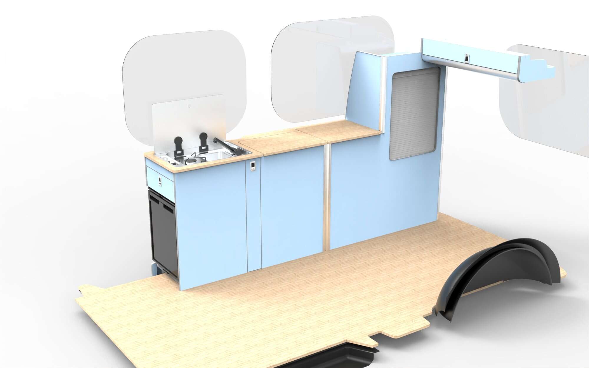 EVO Twin Slider Kitchen With .6 Half Wardrobe LWB - Image 2