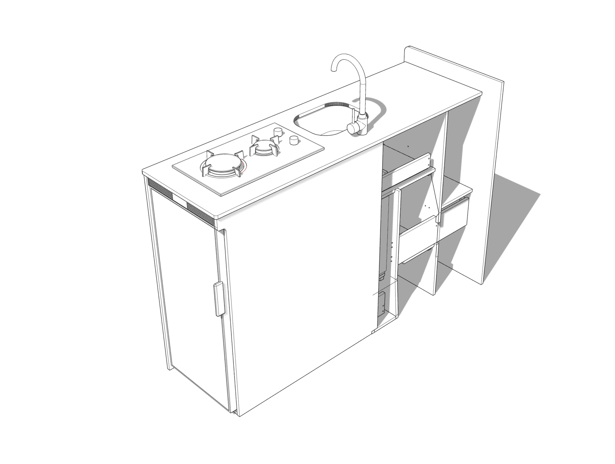 EVO V8 1500mm + OVEN – LARGE VANS Side door kitchen pod - Image 4