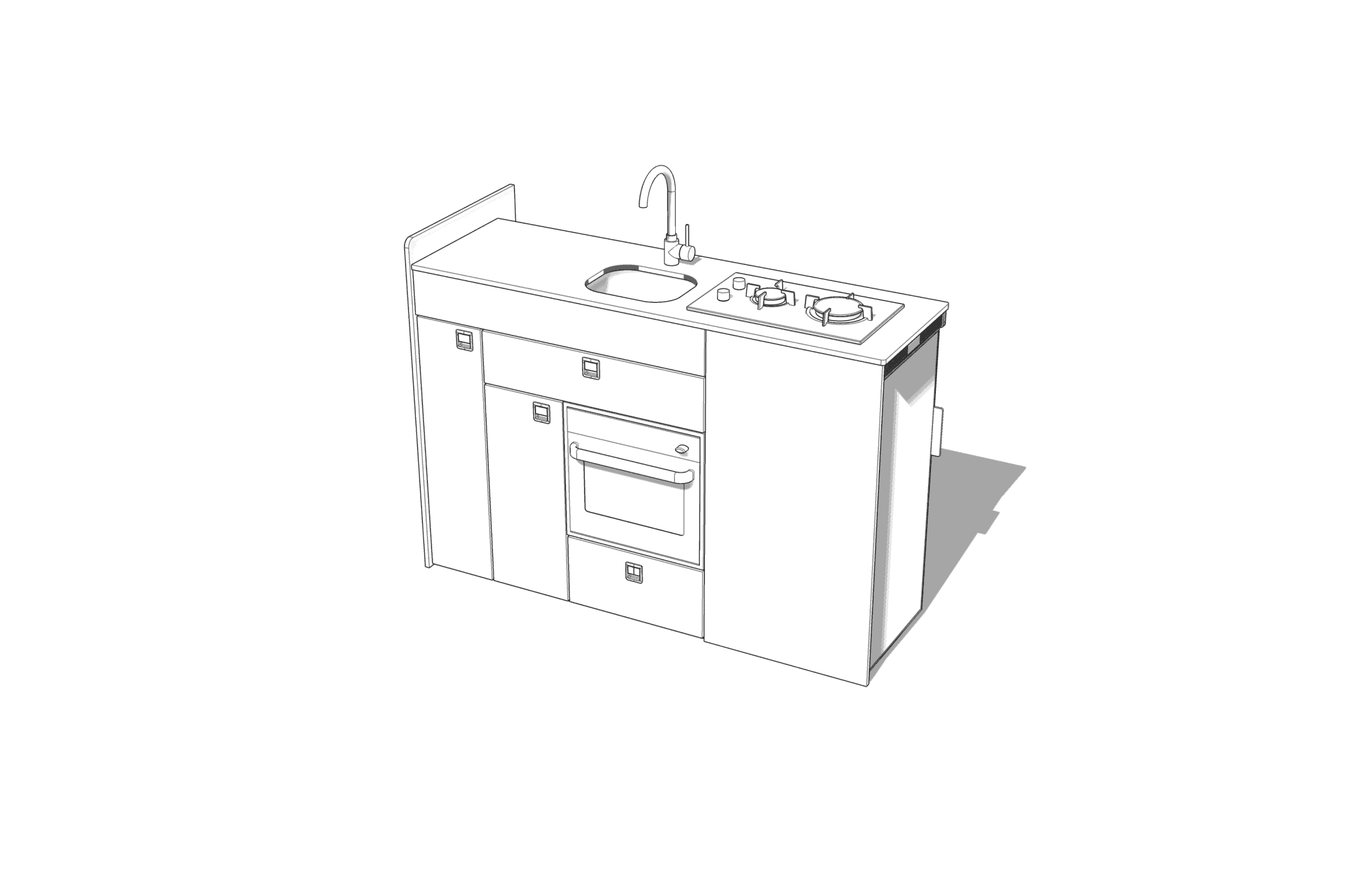 EVO V8 1500mm + OVEN – LARGE VANS Side door kitchen pod - Image 5