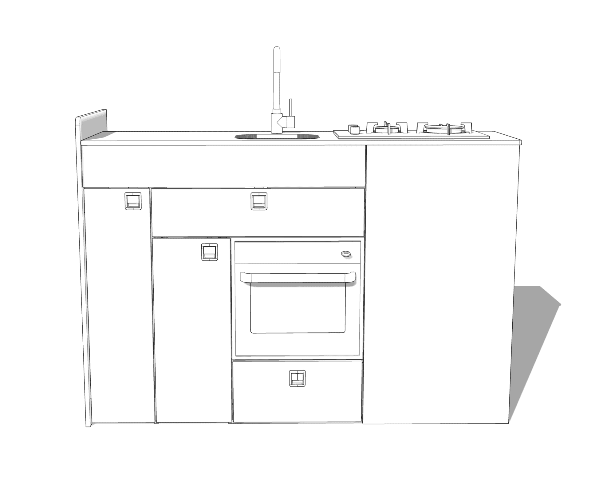 EVO V8 1500mm + OVEN – LARGE VANS Side door kitchen pod - Image 3