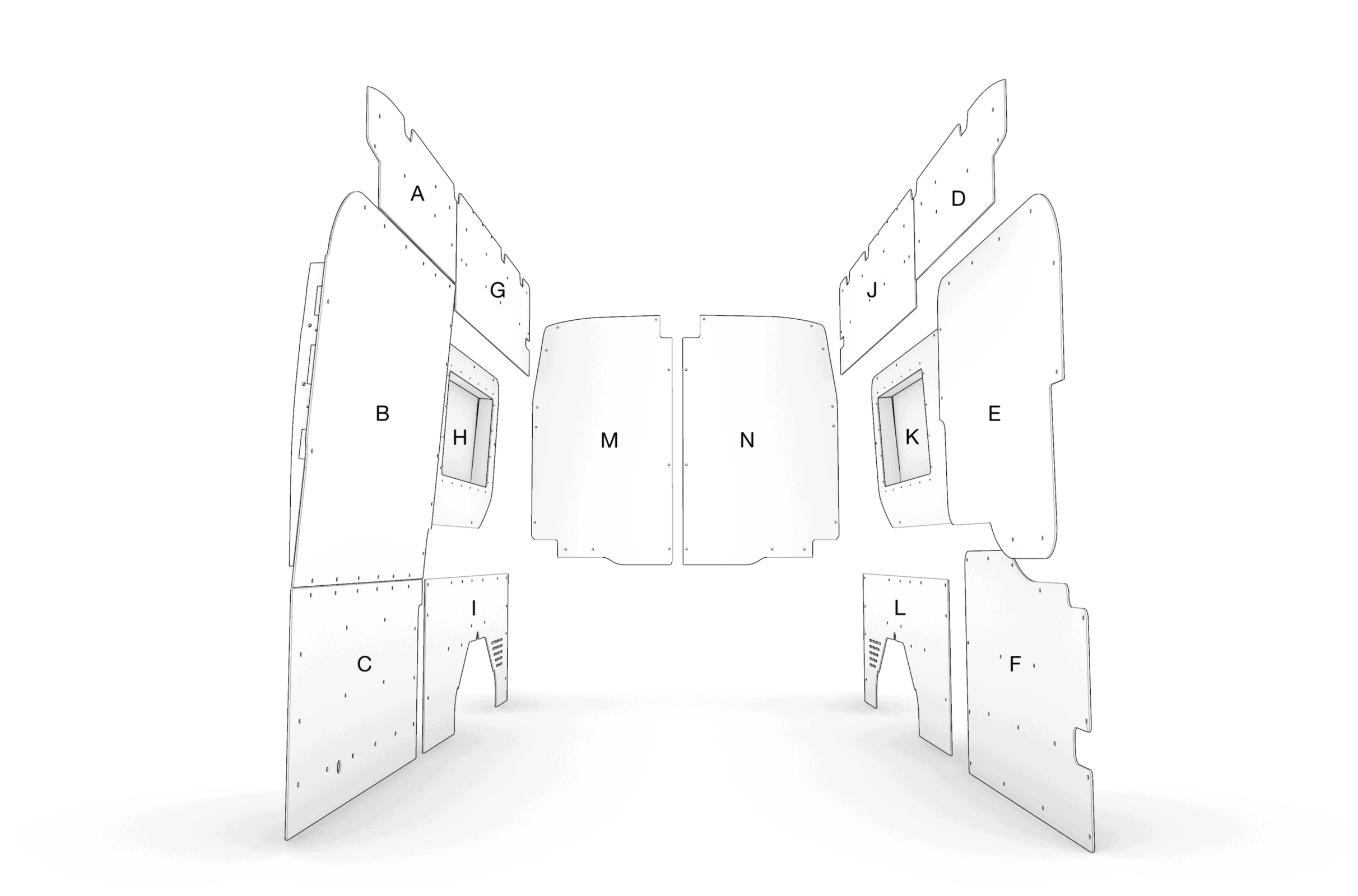 FORD TRANSIT MK 8 L3-H3 SIDE PANELS