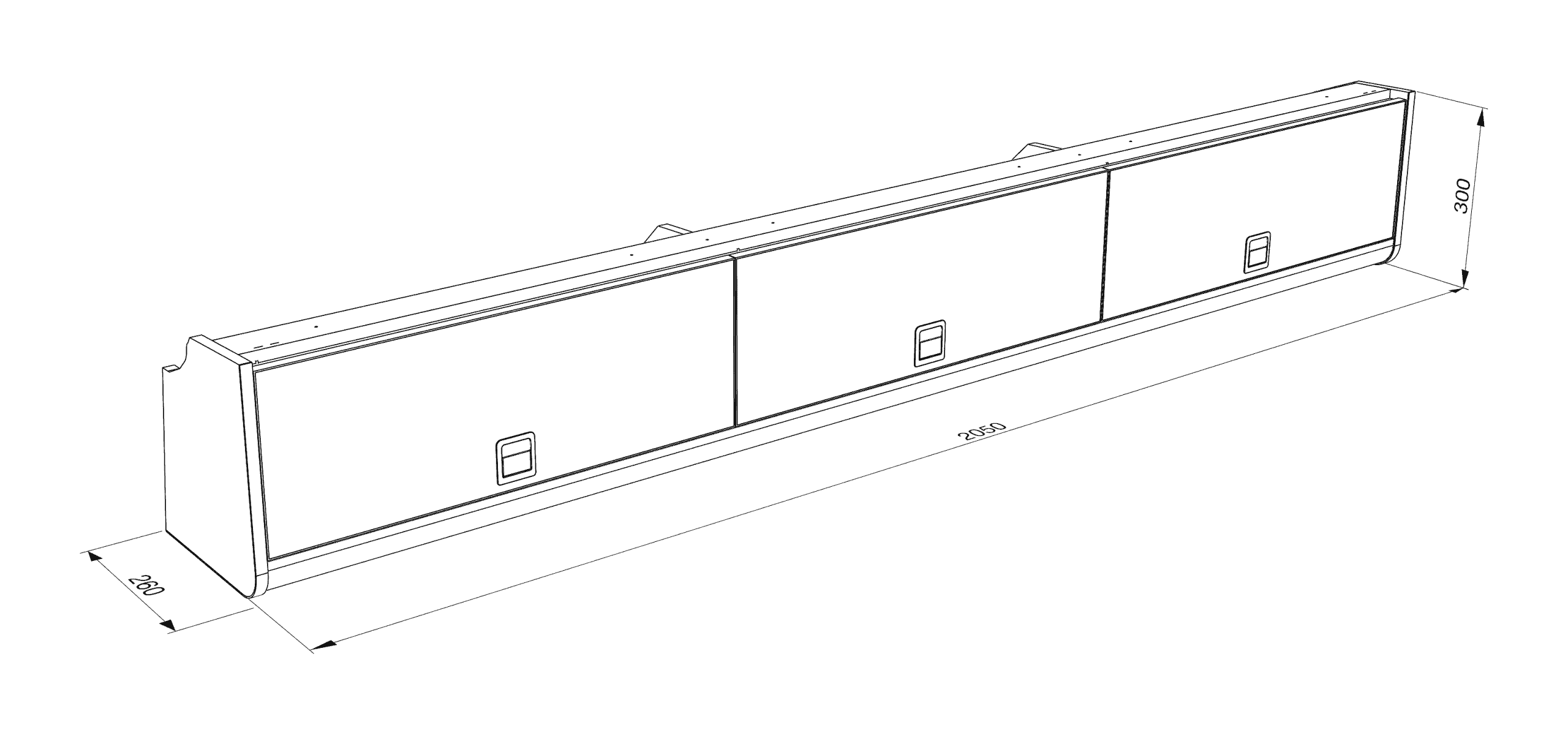 Locker C1 (Passenger Side Over Bed + Kitchen) - Citroen Relay / Peugeot Boxer / Fiat Ducato MK3 L3H2 - Image 5