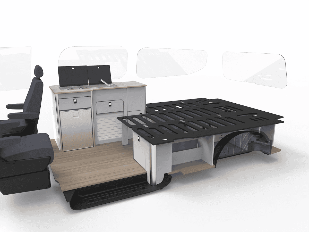 EVO U SHAPE BED SYSTEM (FOLDING) FOR VW T7 FORD - LWB - Image 11