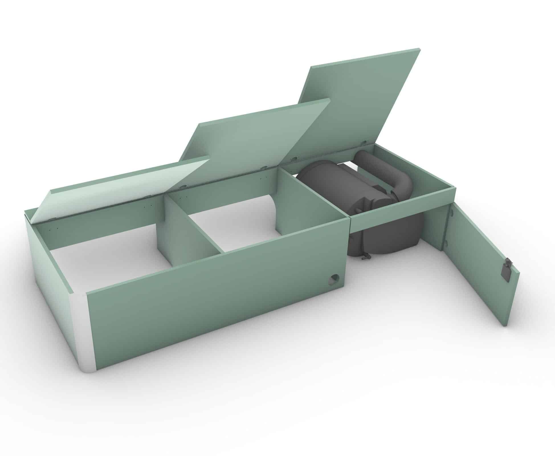 Bench seat Truma combi - 1766 x 690 x 360(h) mm - Image 2